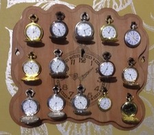 Pocket watch stand Wall Mounted Display For Up To 15 Watches  NEW DESIGN 