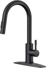 FORIOUS Black Kitchen Faucet with Pull Down Sprayer, High Arc Modern Classic Sin
