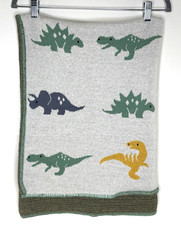 Dinosaur Themed High Quality Knit Baby Blanket 100 Cotton