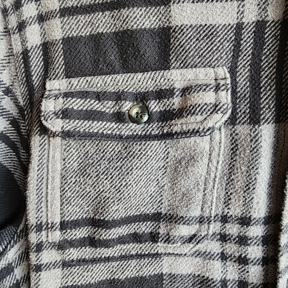 Orvis Men's Large Big Bear Heavy Weight Flannel Gray Pockets Jacket - Image 4 of 4