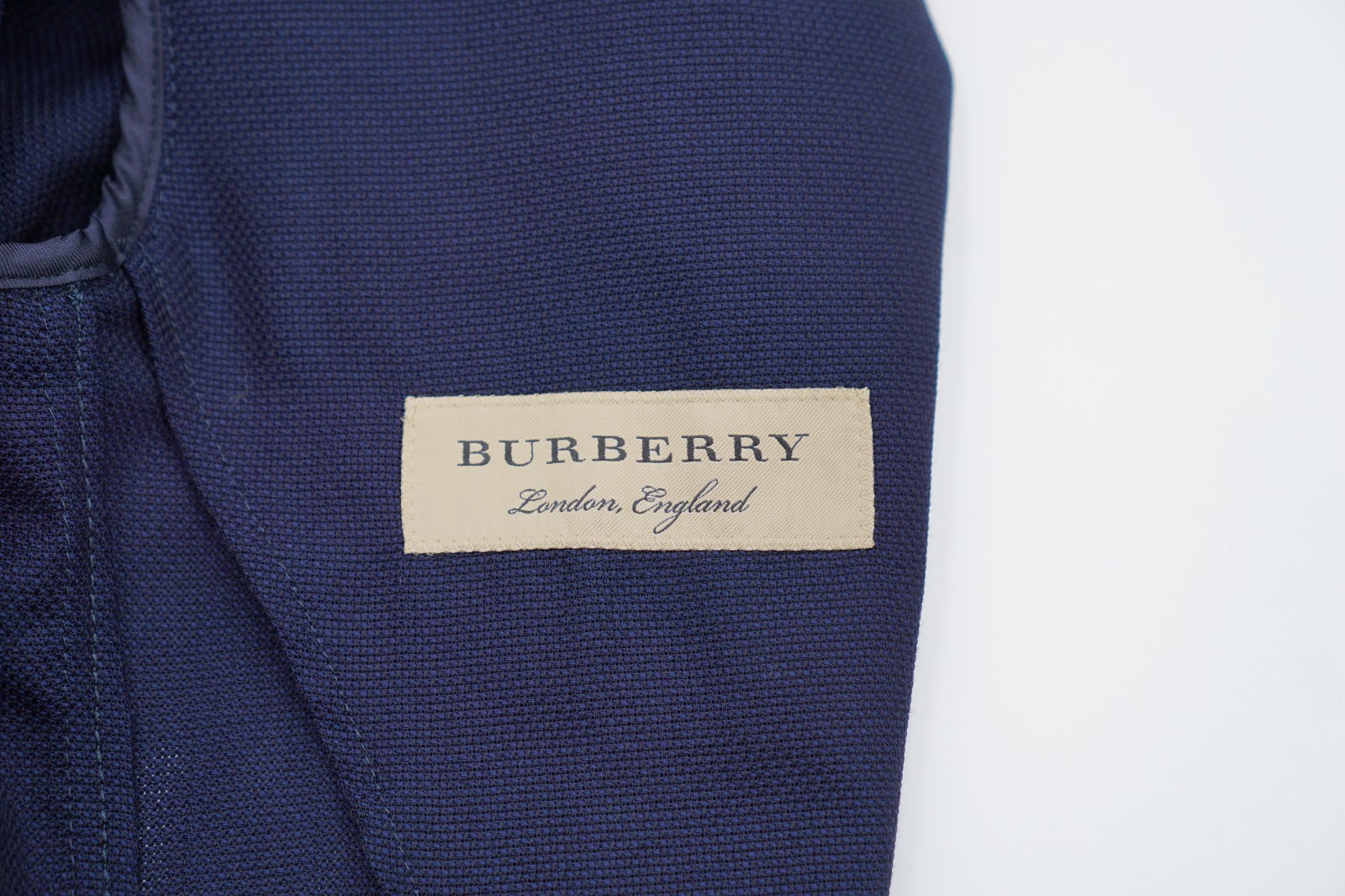 Burberry Blazer Wool Navy Blue Stirling Made In Italy Unlined US36 image 3