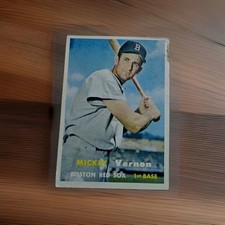 1957 Topps Baseball Card Boston Red Sox Mickey Vernon #92 Vtg Low Grade 
