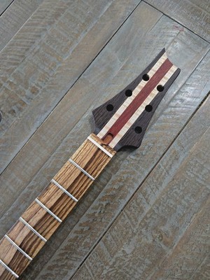 Guitar Neck, Zebrawood on Wenge, Paduak and Flame Maple 