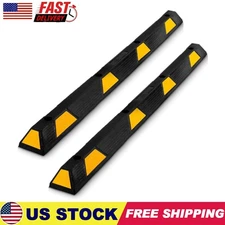 2 PCS 72" Rubber Parking Curb Heavy Duty Parking Lot Stopper Truck Floor Stopper