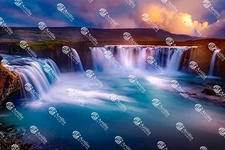 Digital Image Picture Photo Pic Wallpaper Background Waterfall blue Sea-44