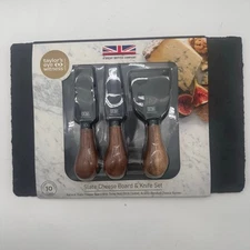 Charcuterie BUNKO Tayler SLATE cheese board GIFT knife set 10 yrs warranty EUC 