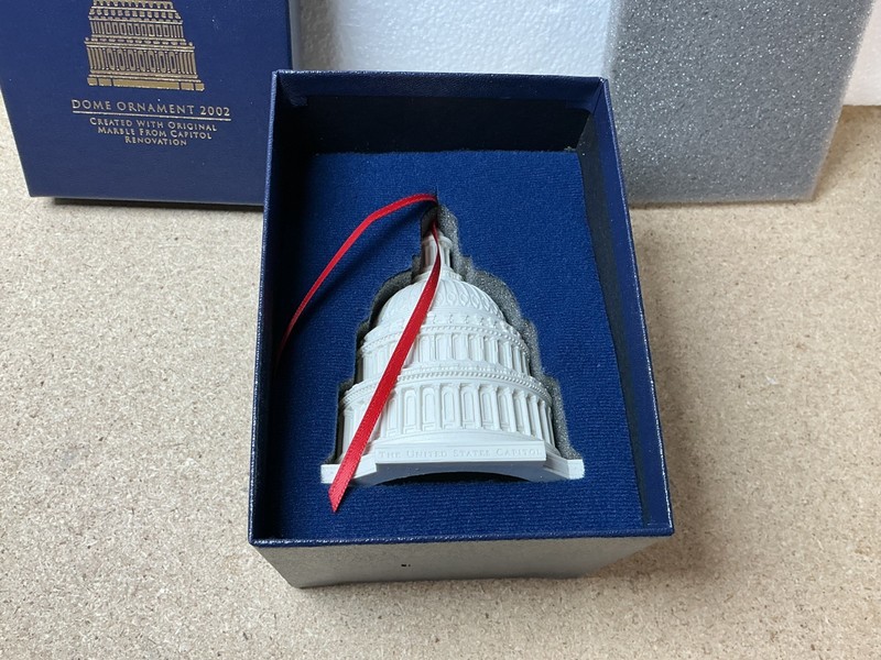 US Capitol 2002 Dome Ornament Created with Mable from 1995 US Capitol Renovation