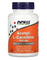 Now Foods, Acetyl-L-Carnitin, 500 Mg, 100 Vegetarische Kapseln