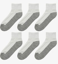 Jefferies Socks L14827 Boys 6 Pack Seamless Sport Quarter Half Socks Size M 12-6