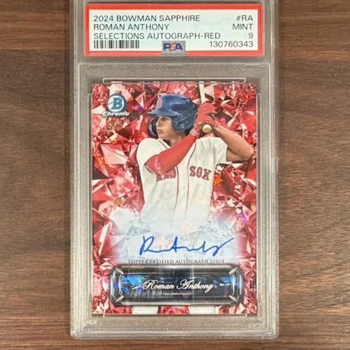 Topps Bowman Sapphire Roman Anthony #SSA-RA Red Auto Rookie /5 PSA 9 Red Sox