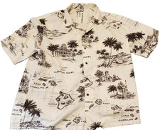 CT Hawaii Fashions Men's Chart of Hawaiian Isles Islands Shirt 54 x 32" Vacation