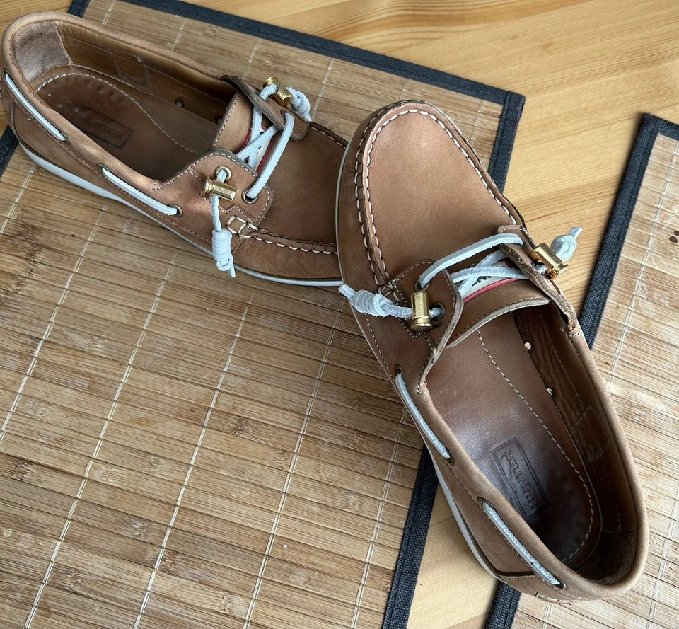 Hunter Willemberg коричневая замша лодка палуба туфли плоскостях мокасины женский размер 7 - Изображение 3 из 4