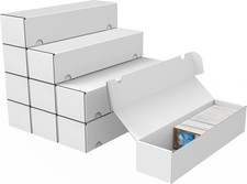 Trading Card Storage Box, 10Pack 1100 Count White Corrugated Cardboard Bulk S...