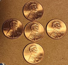 2025 Pennies (4 P, 1 D)