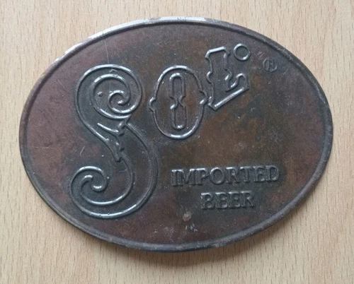 Nice Vintage Sol Beer Mexico Brewery Metal Plaque Sign