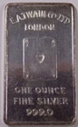 Ace of Hearts E.A.T.WAIN Co LTD London 1 troy oz .999 fine silver bar