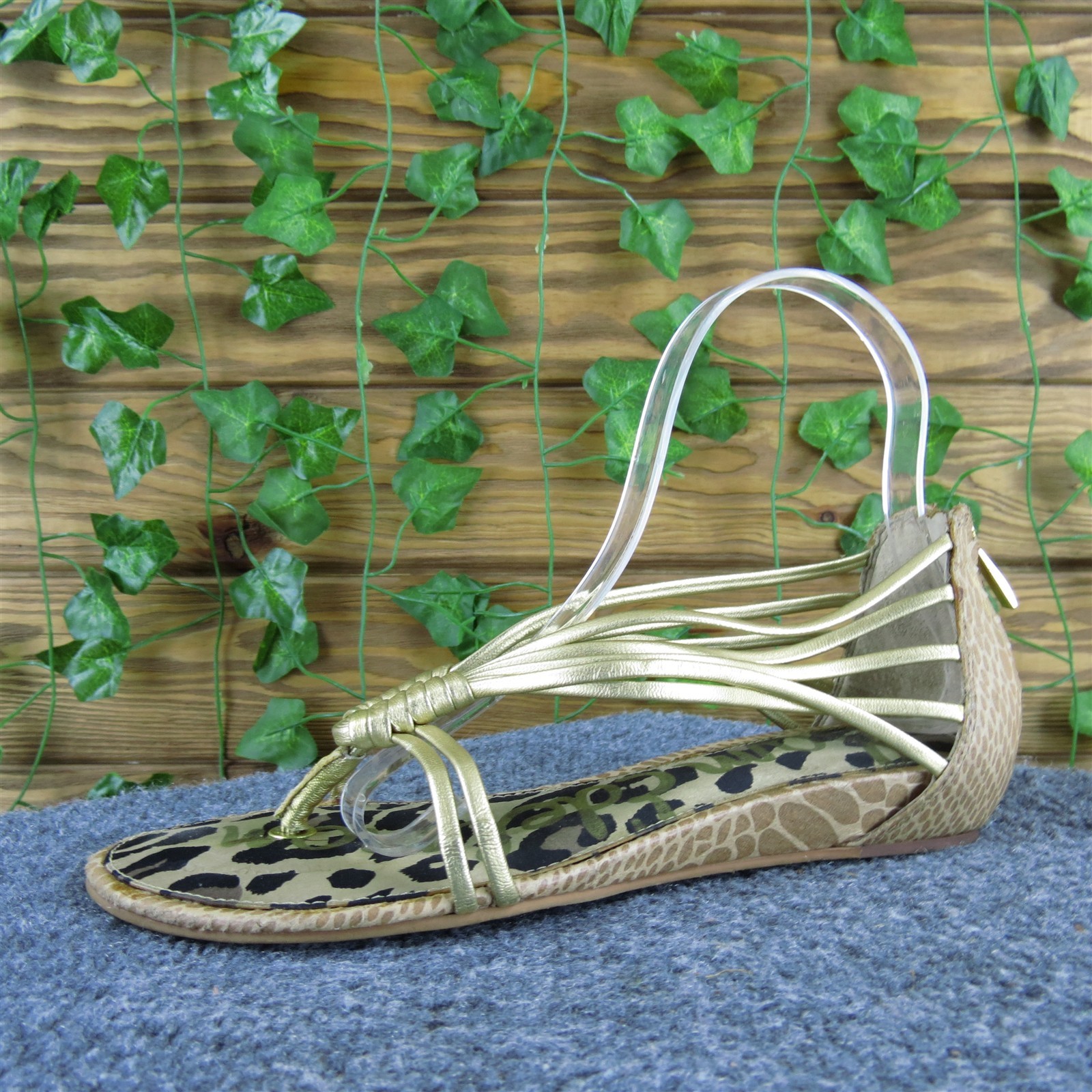 Sam Edelman Eva Gold Strappy Sandals Size 7 Medium Pre-Owned 2025