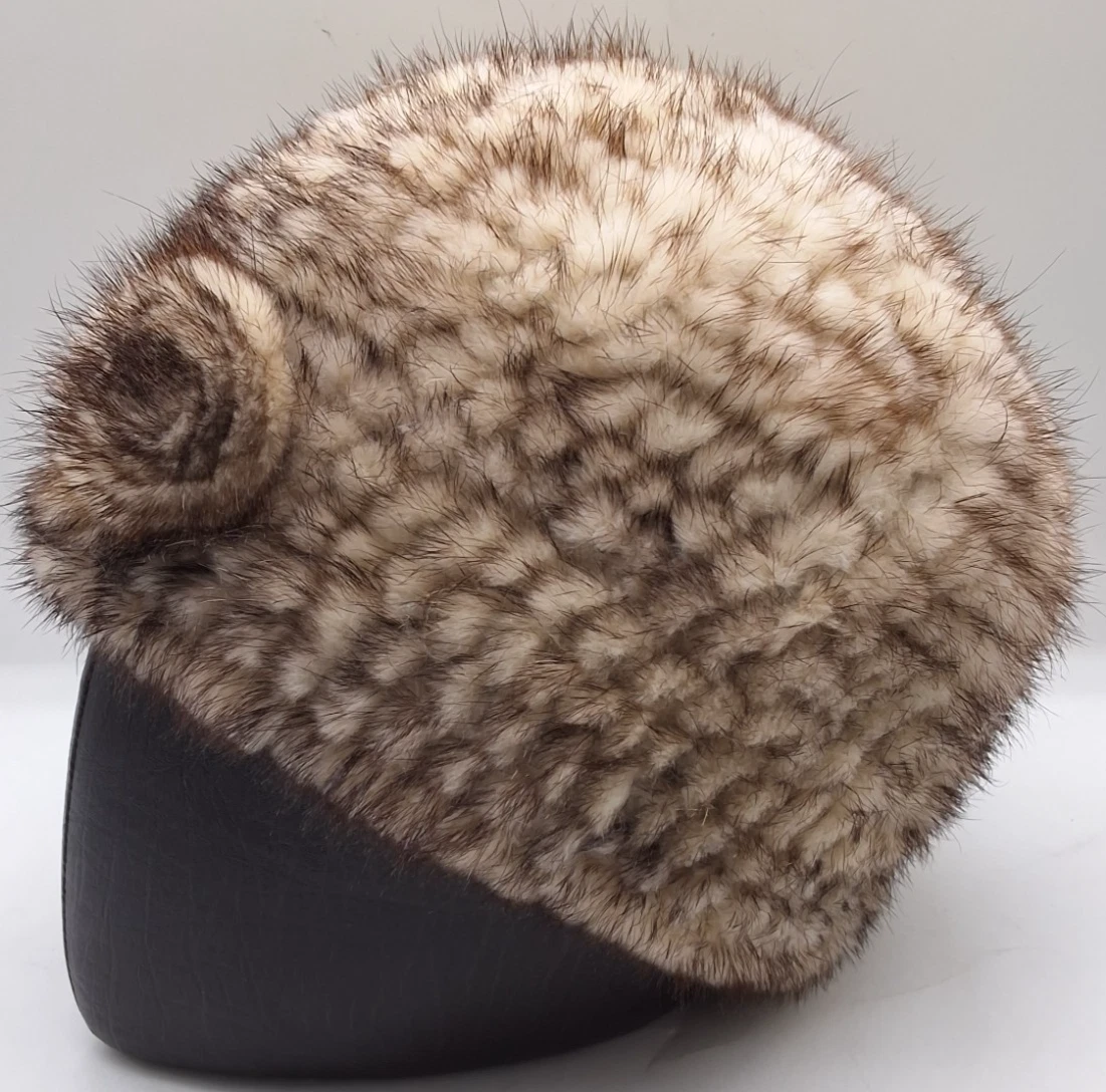 NWOT Genuine Rosette rabbit fur beanie Rabbit Fur Hats and Beanie — Cashmere Pashmina Group main image 4