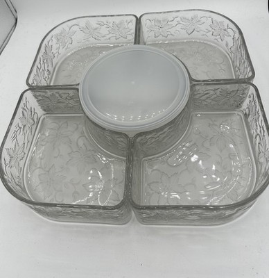 Princess House Fantasia Chip Veg Dip Set Frosted Stylish Versatile Durable Party