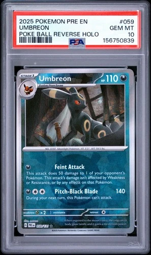 Prismatic Evolutions Umbreon 059/131 Poke Ball Reverse Holo PSA 10