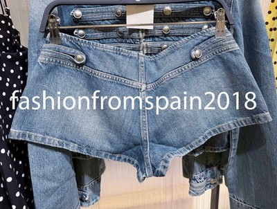 新品 rosymonster luana short pants ZARA NEW WOMAN TRF LOW WAIST MINI DENIM SHORTS BERMUDA BLUE 0695
