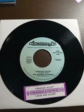 THE MAMAS & PAPAS Creeque Alley / I Saw Her Again 45 Vinyl Record w/ TitleStrip