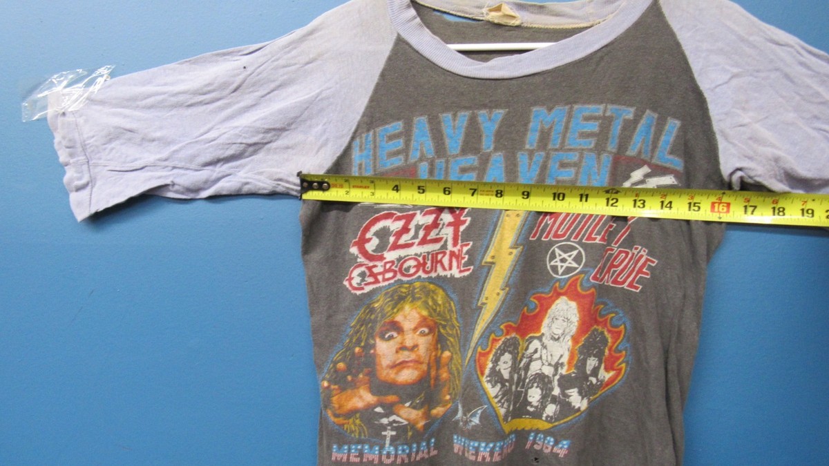 84年　Ozzy Osbourne Motley Crue 七分袖Tシャツ Ozzy Osbourne Motley Crue 1984 Bark at The Moon Tour Shirt