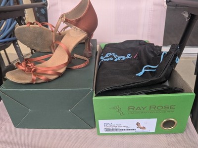 Ray Rose 2.5'' Flare Heel Tan Women's Latin Rhythm Salsa Dance Shoes (sz5) good