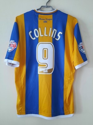 Shrewsbury Town Home Football Shirt Jersey 2015 2016 Errea Size XL James Collins