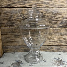 Vtg 13  Large Glass Footed Apothecary Candy T...