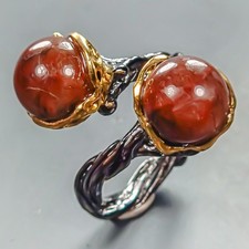 Vintage Natural Rutilated Quartz Ring 925 Sterling Silver Size 7.5 /R446595