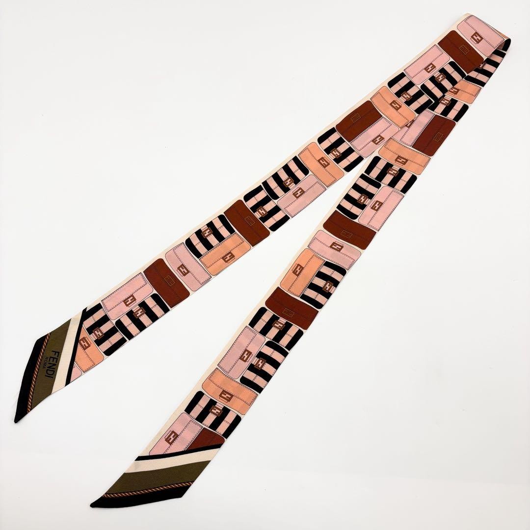 FENDI Rappy 100% Silk Scarf　120cm*5cm thumbnail 3