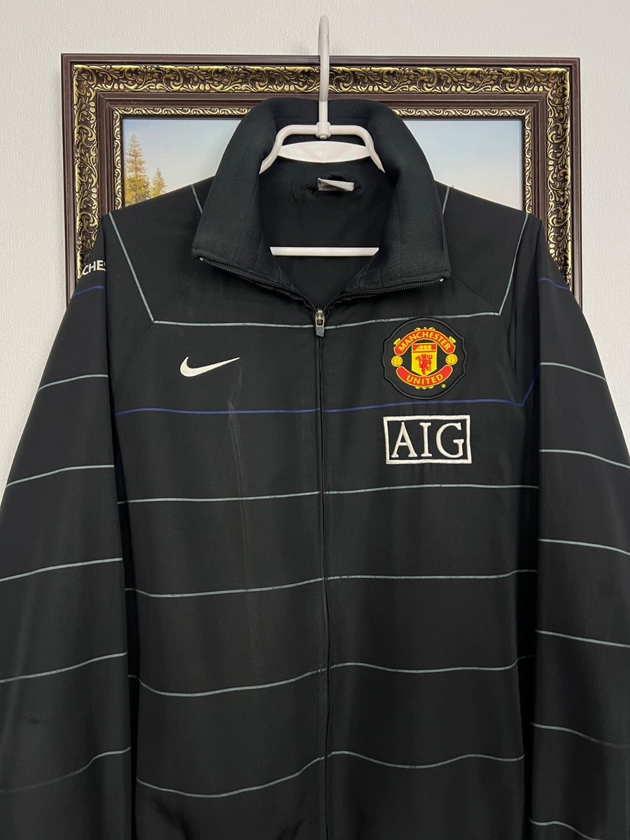 Vintage Nike AIG Manchester United Football Jacket Soccer Track