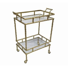 A&B Home 48427 Twig Brass Antique Bar Cart