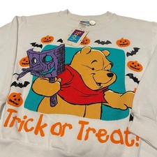 Vintage Disney Winnie The Pooh Sweater Sweatshirt Halloween Youth Kids M NEW