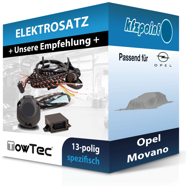Towtec E-Satz 13Polig Fahrzeugspezifisch Passend für Opel Movano-image