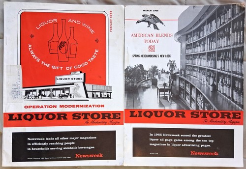 2 Liquor Store Merchandising Magazines 1966 February & March Alcohol Spirits