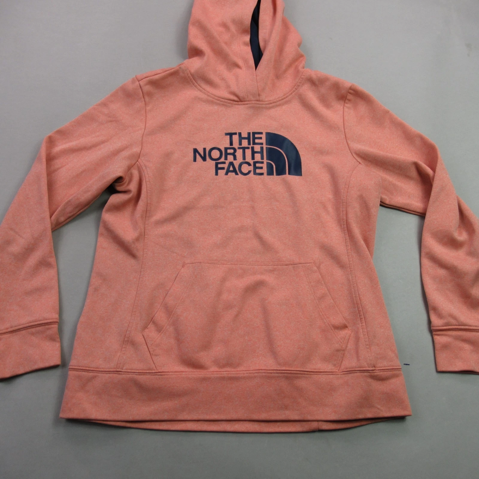 North Face Hoodie Womens Large Long Sleeve Hooded Pullover Orange Pockets