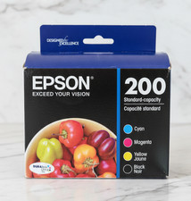 GENUINE EPSON 200 BLACK CYAN YELLOW MAGENTA INK CARTRIDGE 4 PACK