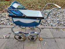 Bilt Rite Baby Doll Stoller 1950s 60's Vintage Blue Chrome