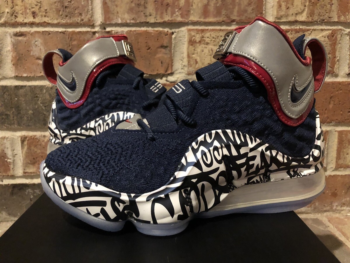 Size 4.5 - Nike LeBron 17 LeBron 4 Cold Blue Graffiti for sale
