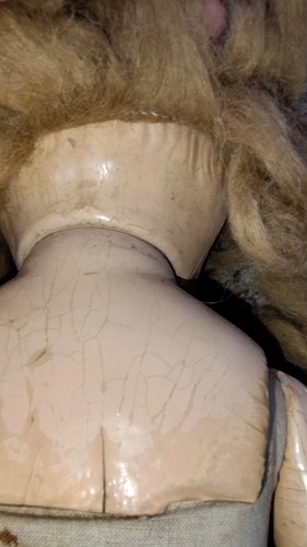 Antique Composition Doll Green Sleepy Eyes Fabric Abdomen Crier 20" - Picture 11 of 24