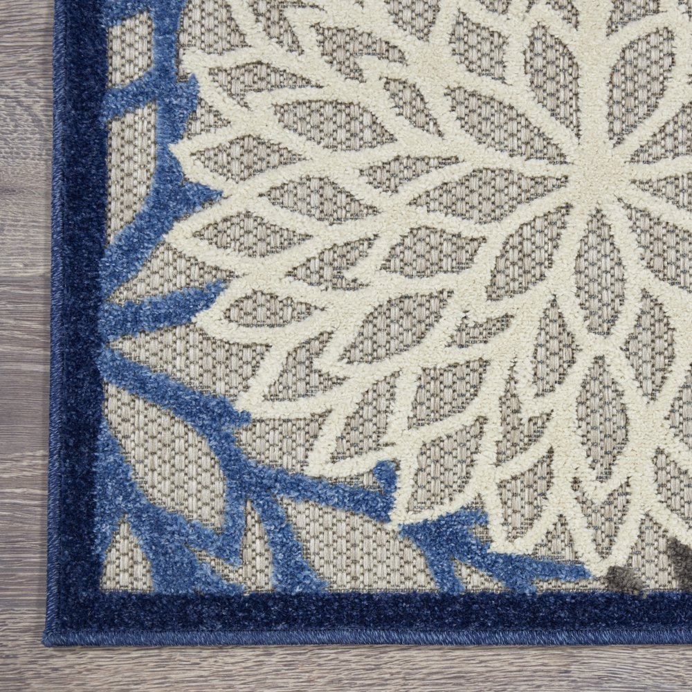 Aloha Indoor/Outdoor Tropical Floral Blue/Multicolor 2' X 6