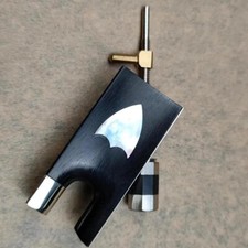 Ebony wood 4/4 Violin Bow Frog and button,Copper Mounted insert Pearl shel