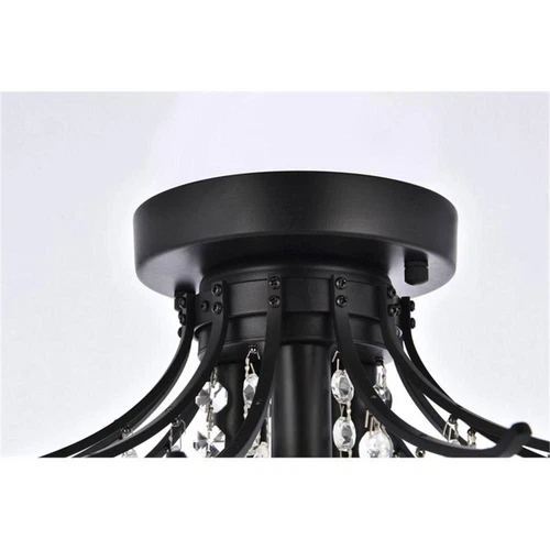 Elegant Lighting Toureg 16" Metal and Crystal Flush Mount in Black - Picture 7 of 8