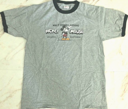 **L** Disneyland Resort Men's 100% Cotton washed jersey T-shirt Tee shirt gray