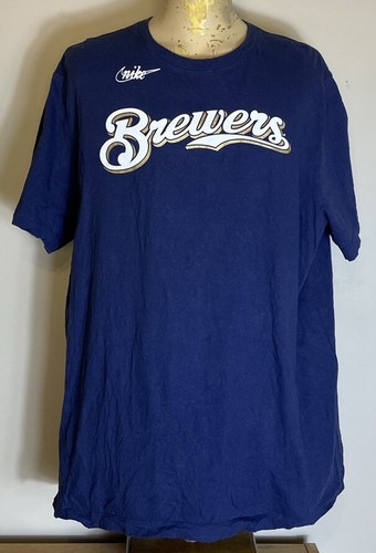 Nike MLB Milwaukee Brewers #9 Bob Uecker Shirt Mens Size XXL