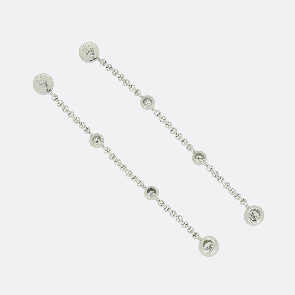 Pendientes colgantes de diamantes Chopard - Pendientes colgantes de diamantes de oro blanco de 18 quilates Foto 3 de 3
