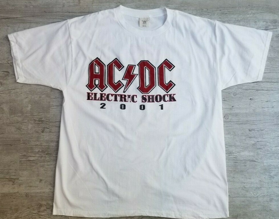 Vintage AC/DC World Tour 2001 Electric Shock T Shirt - Size Vintage AC/DC World Tour 2001 Electric Shock T Shirt - Size