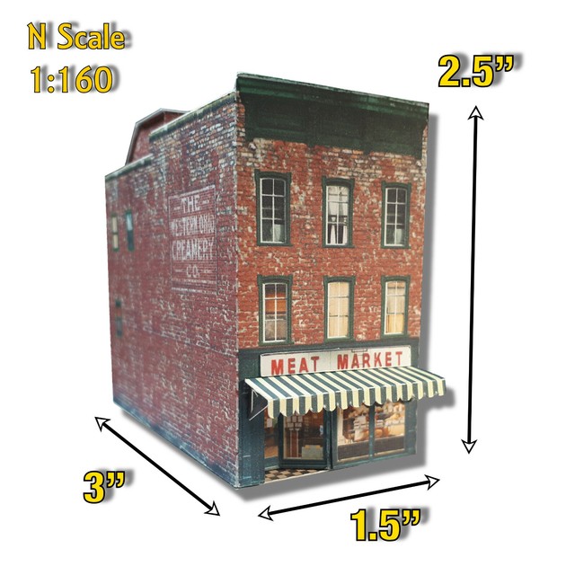 N Scale 1:160 Building Downtown Shop Cardstock Model Kit PRE CUT ...
